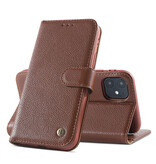 Echte Ledertasche für iPhone 12 Mini Brown