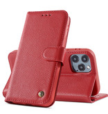 Genuine Leather Case for iPhone 12 Pro Max Red