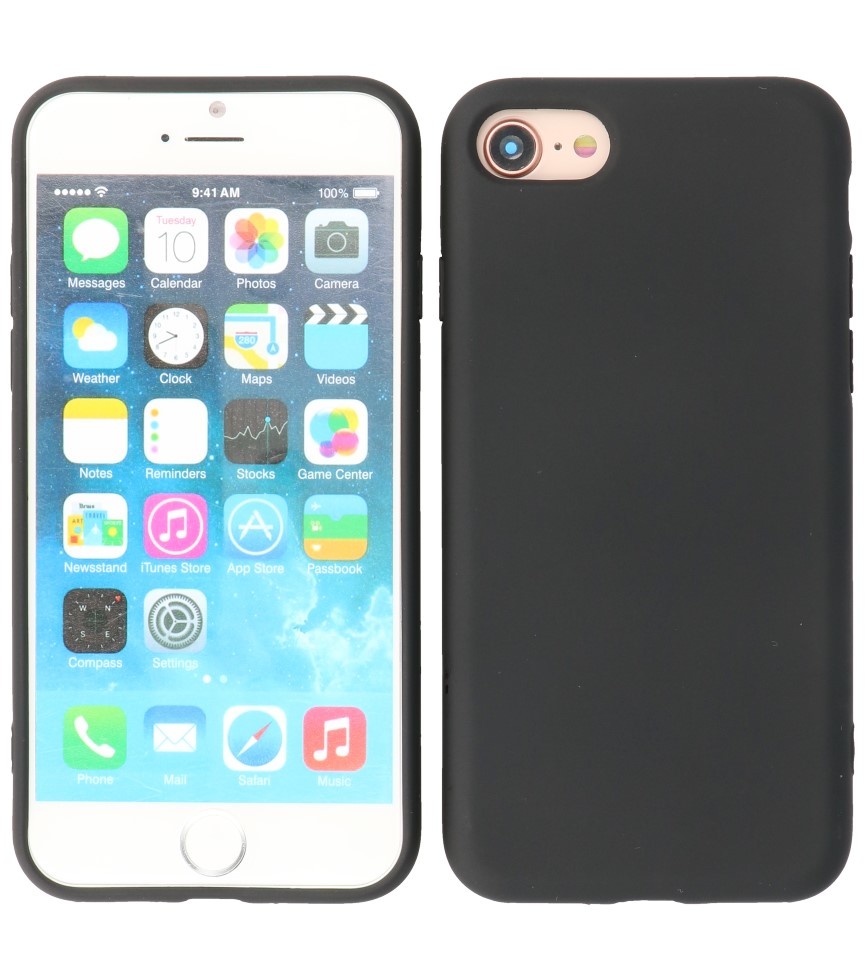 Coque en TPU Fashion Color de 2,0 mm d'épaisseur pour iPhone SE 2020/8/7 Noir