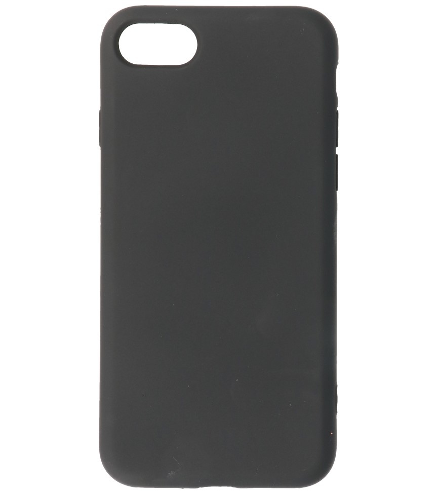Carcasa de TPU de color de moda de 2,0 mm de grosor para iPhone SE 2020/8/7 Negro