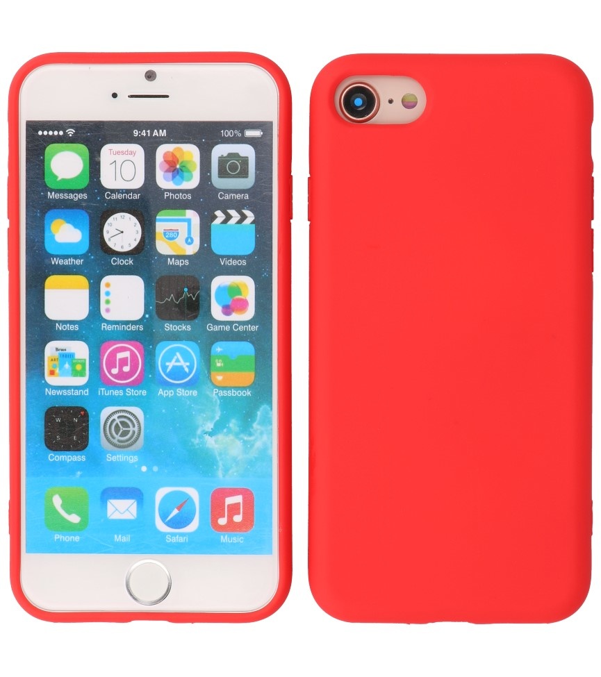 Coque en TPU Fashion Color de 2,0 mm d'épaisseur pour iPhone SE 2020/8/7 Rouge