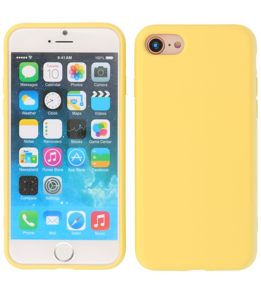 Coque en TPU Fashion Color de 2,0 mm d'épaisseur pour iPhone SE 2020/8/7 Jaune