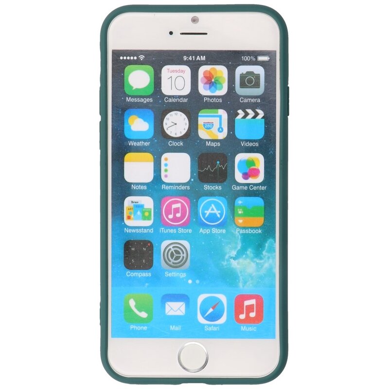 2,0 mm tyk mode farve TPU taske til iPhone SE 2020/8/7 mørkegrøn