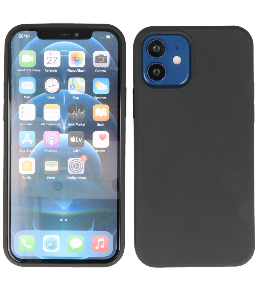 Carcasa de TPU de color de moda de 2.0 mm de espesor para iPhone 12 Mini Negro