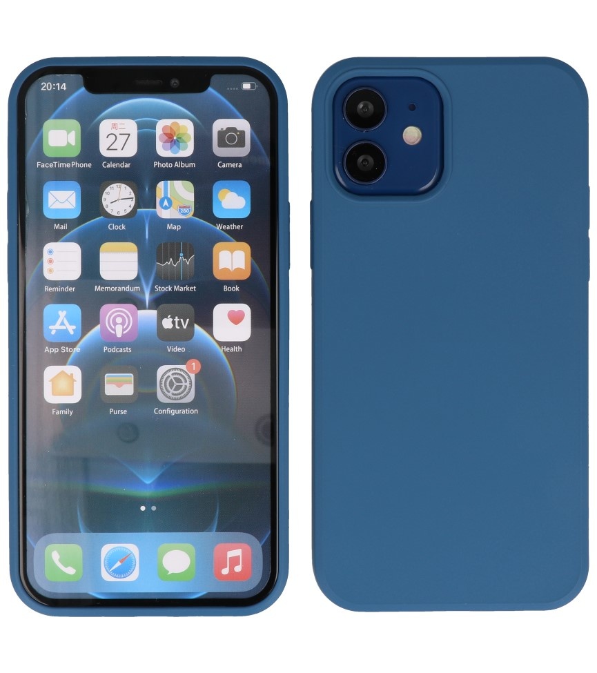 2,0 mm dicke Modefarbe TPU Hülle für iPhone 12 Mini Navy