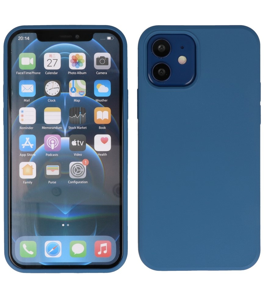 Carcasa de TPU de color de moda de 2.0 mm de espesor para iPhone 12 Mini Navy