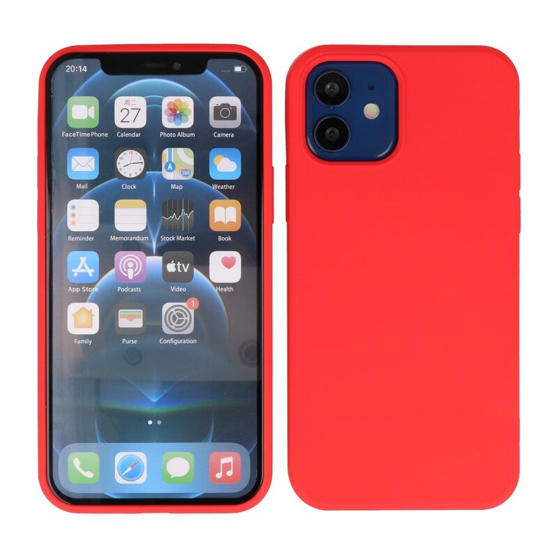 2,0 mm tyk mode farve TPU taske til iPhone 12 Mini Rød