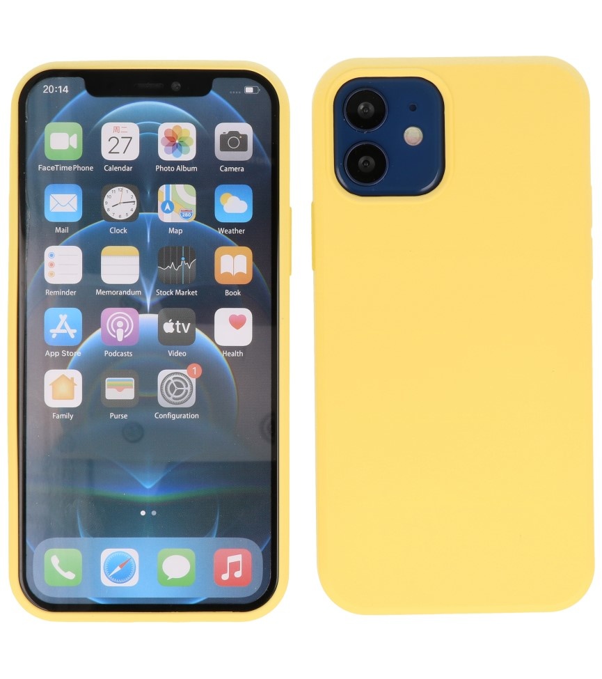 2.0mm Dikke Fashion Color TPU Hoesje voor iPhone 12 Mini Geel