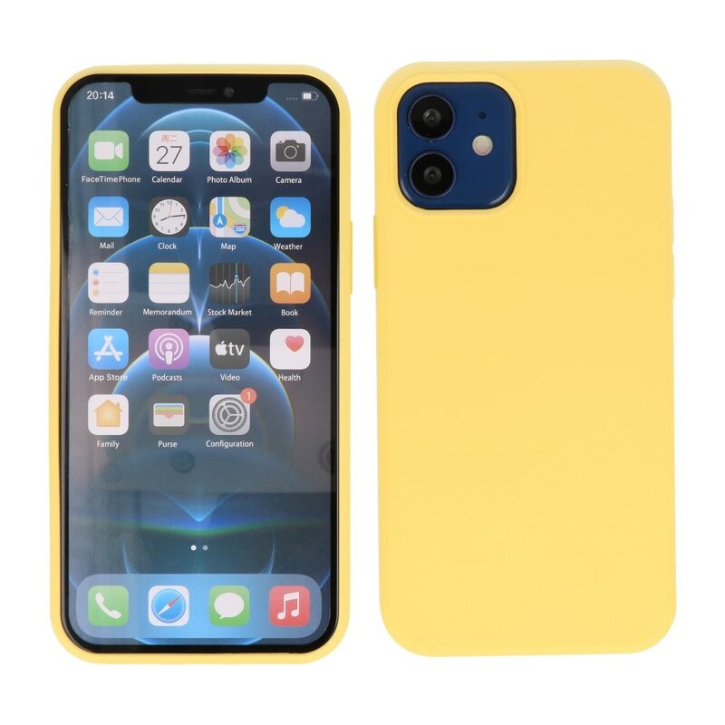 Custodia in TPU di colore moda spesso 2,0 mm per iPhone 12 Mini giallo