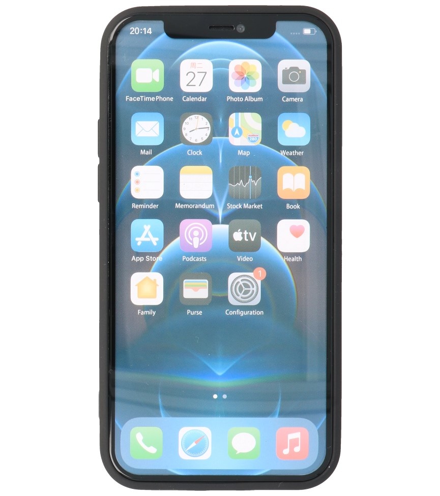 2,0 mm tyk mode farve TPU taske til iPhone 12 - 12 Pro sort