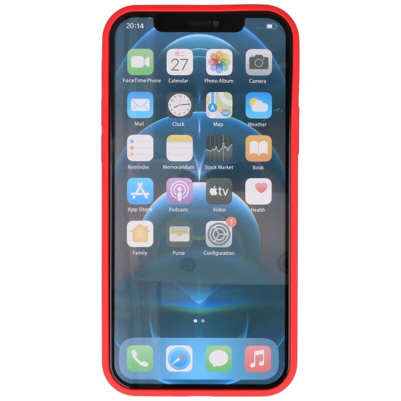 Carcasa de TPU de color de moda de 2.0 mm de espesor para iPhone 12 - 12 Pro Rojo