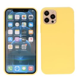 Coque en TPU couleur mode épaisse de 2,0 mm pour iPhone 12-12 Pro Jaune