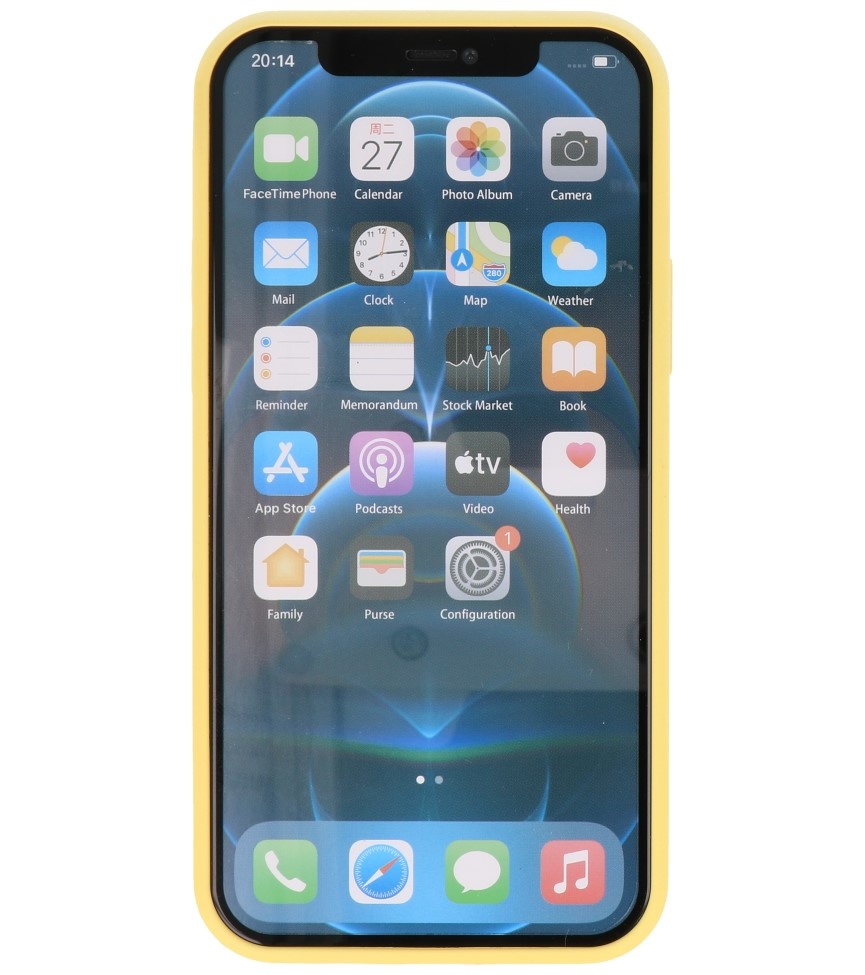 2,0 mm tyk mode farve TPU taske til iPhone 12 - 12 Pro gul