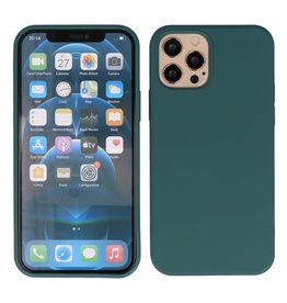 Coque en TPU couleur mode épaisse de 2,0 mm pour iPhone 12-12 Pro vert foncé