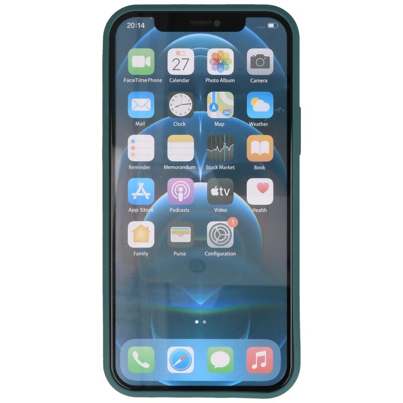 2,0 mm tykt mode farve TPU taske til iPhone 12 - 12 Pro mørkegrøn