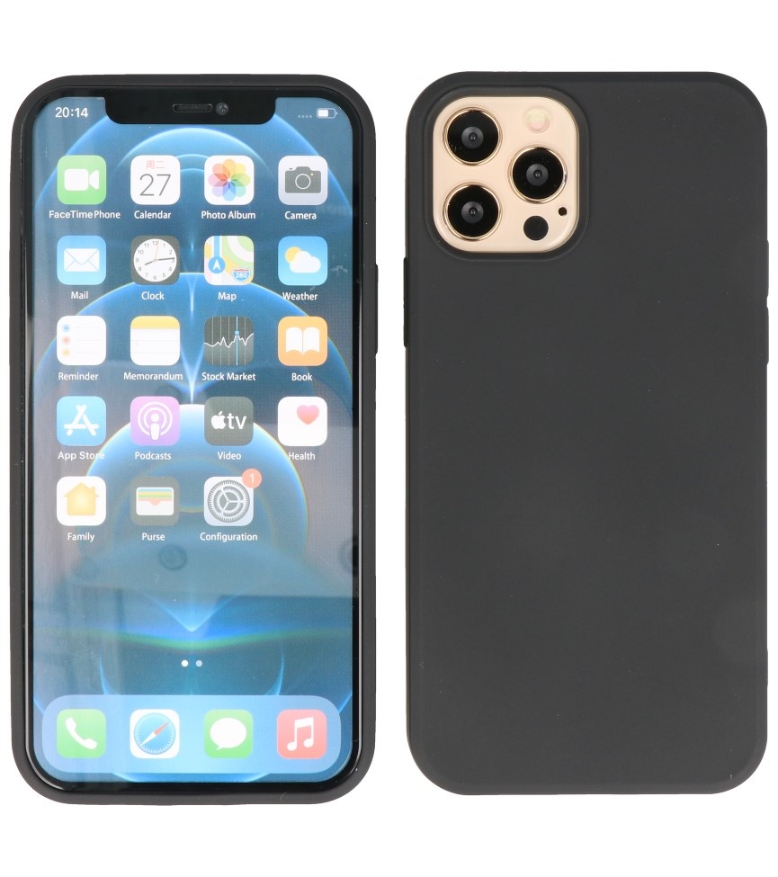 2,0 mm tyk mode farve TPU taske til iPhone 12 Pro Max sort