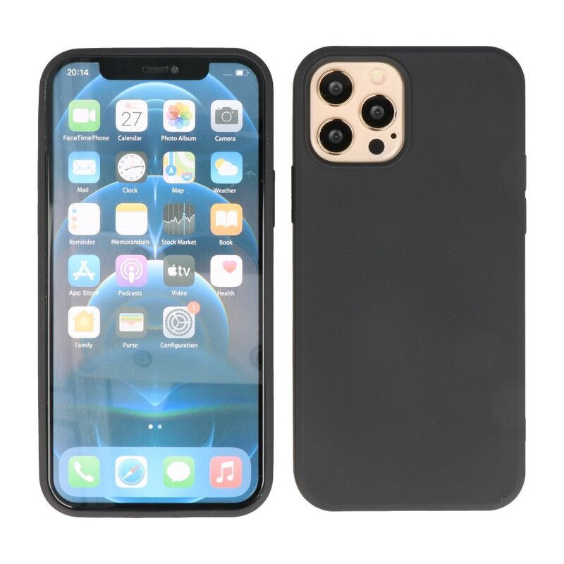 2,0 mm tyk mode farve TPU taske til iPhone 12 Pro Max sort