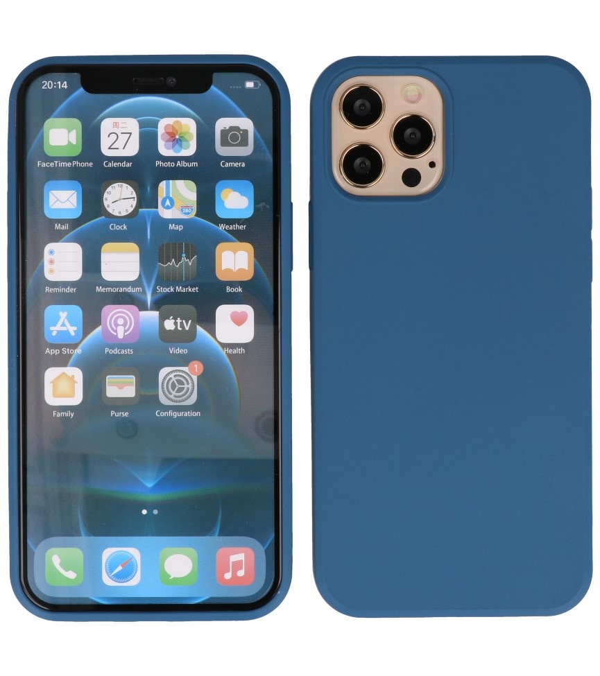 2,0 mm tyk mode farve TPU taske til iPhone 12 Pro Max Navy