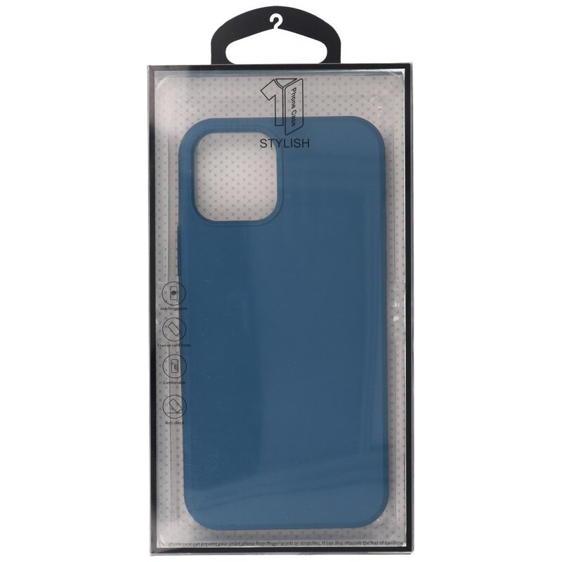 2,0 mm tyk mode farve TPU taske til iPhone 12 Pro Max Navy