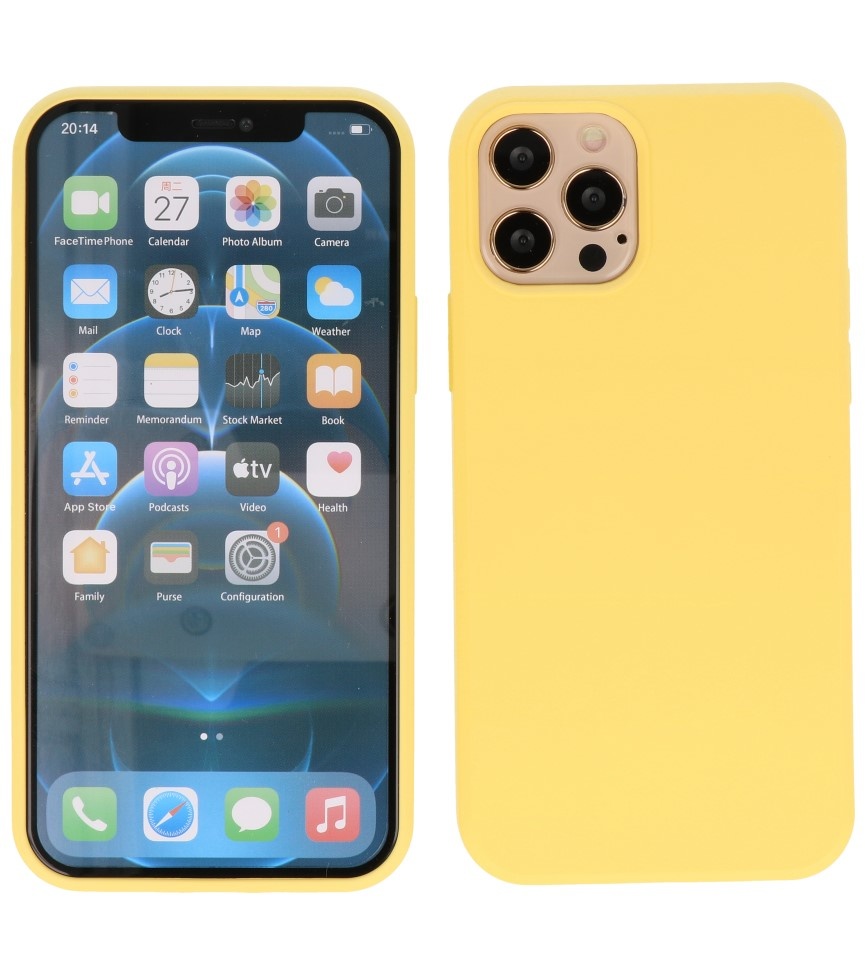 2,0 mm tyk mode farve TPU taske til iPhone 12 Pro Max gul