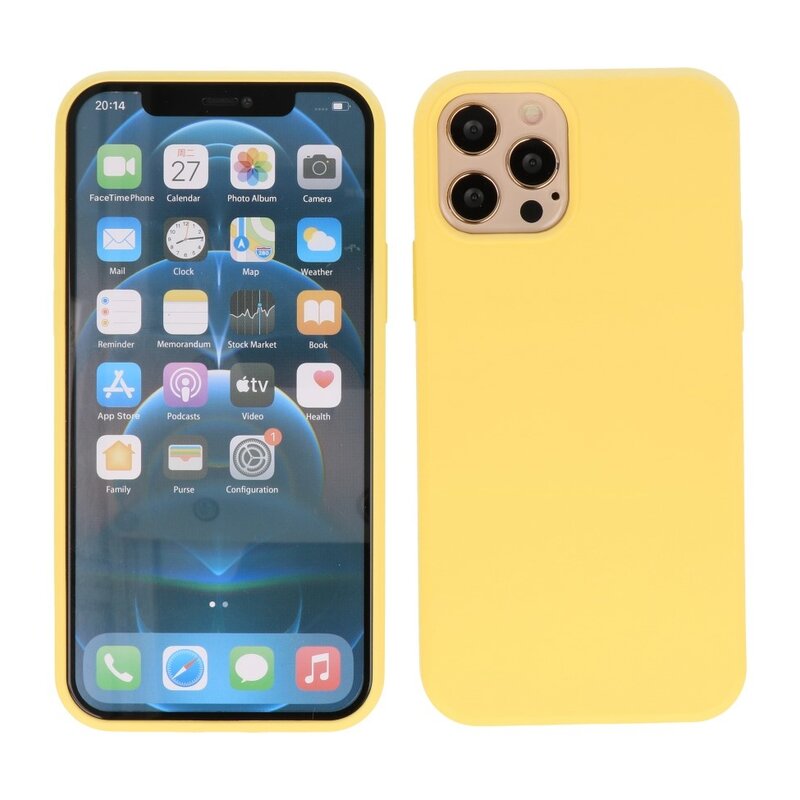 2,0 mm tyk mode farve TPU taske til iPhone 12 Pro Max gul