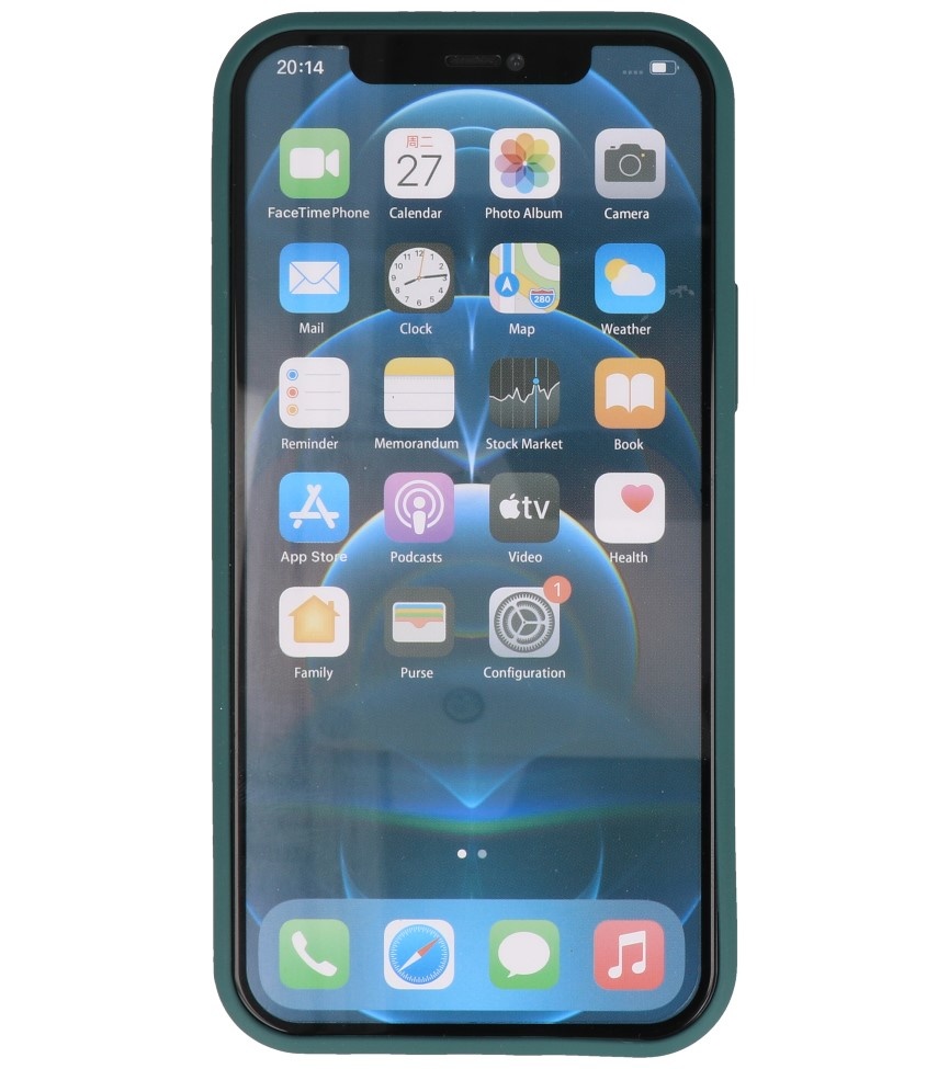 Carcasa de TPU de color de moda de 2.0 mm de espesor para iPhone 12 Pro Max Verde oscuro