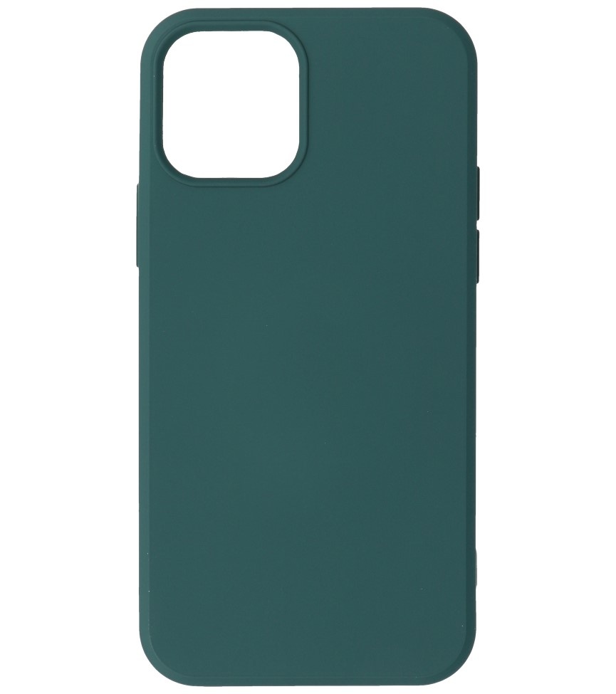 Carcasa de TPU de color de moda de 2.0 mm de espesor para iPhone 12 Pro Max Verde oscuro