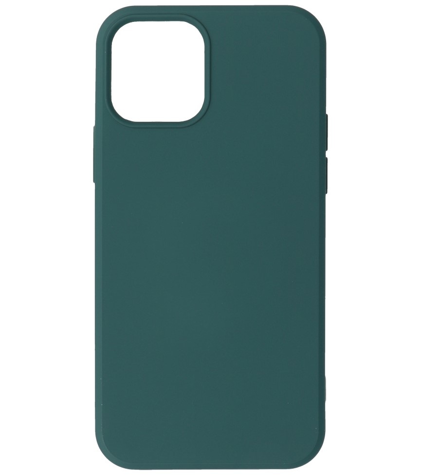 Coque en TPU Fashion Color de 2,0 mm d'épaisseur pour iPhone 12 Pro Max Vert foncé