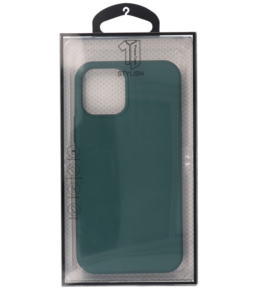 Carcasa de TPU de color de moda de 2.0 mm de espesor para iPhone 12 Pro Max Verde oscuro