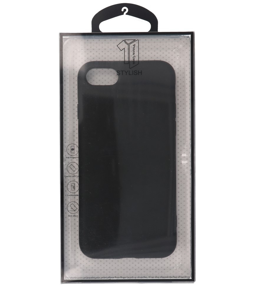 Carcasa de TPU de color de moda de 2,0 mm de grosor para iPhone SE 2020/8/7 Negro