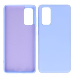 Carcasa De TPU De Color De Moda Gruesa De 2.0mm Para Samsung Galaxy S20 FE Púrpura