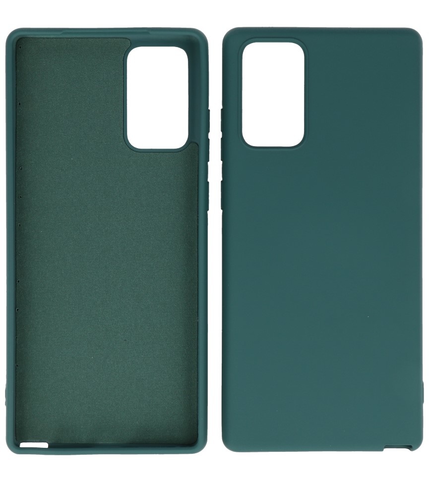 2,0 mm tyk mode farve TPU taske til Samsung Galaxy Note 20 mørkegrøn