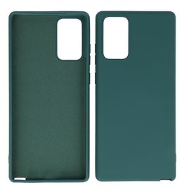 Coque en TPU couleur mode épaisse de 2,0 mm pour Samsung Galaxy Note 20 vert foncé