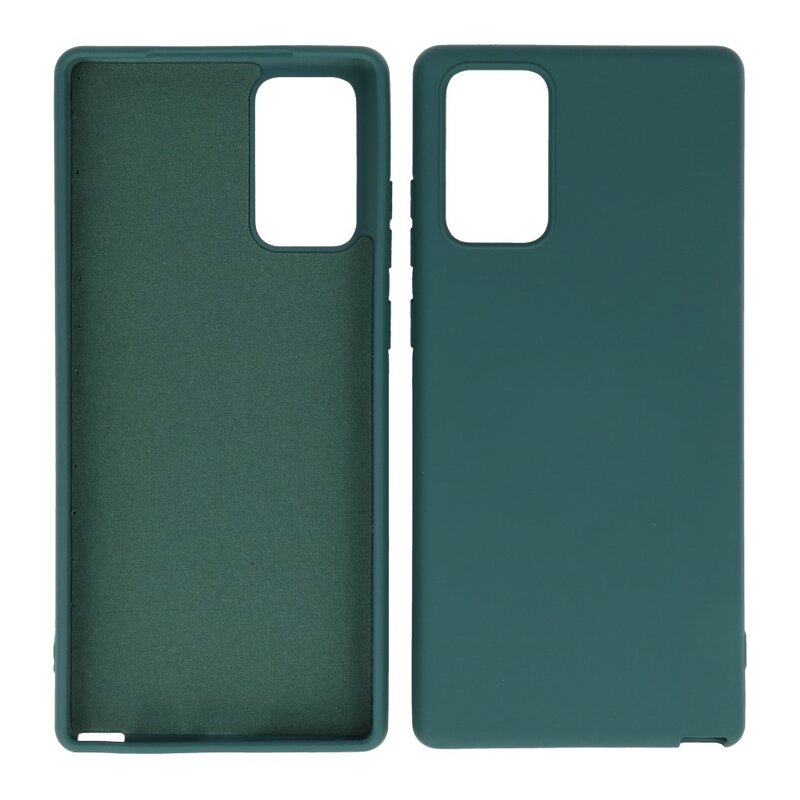 2,0 mm tyk mode farve TPU taske til Samsung Galaxy Note 20 mørkegrøn