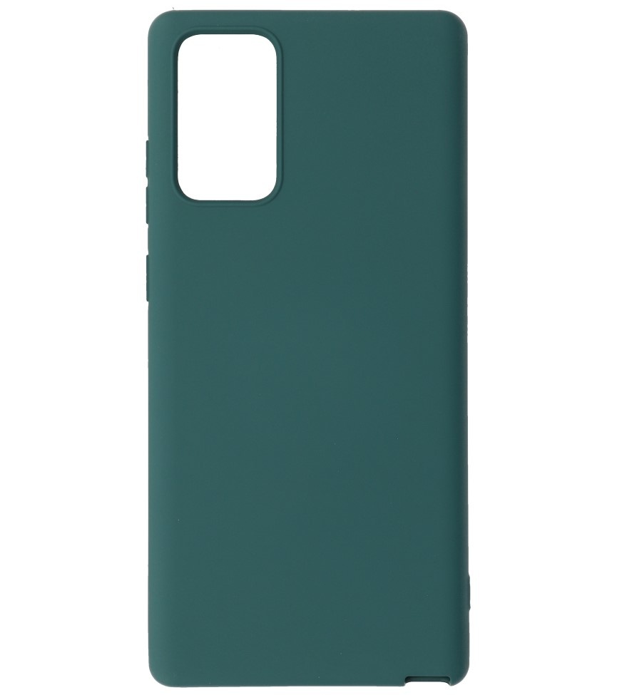 2.0mm Dikke Fashion Color TPU Hoesje voor Samsung Galaxy Note 20 Donker Groen