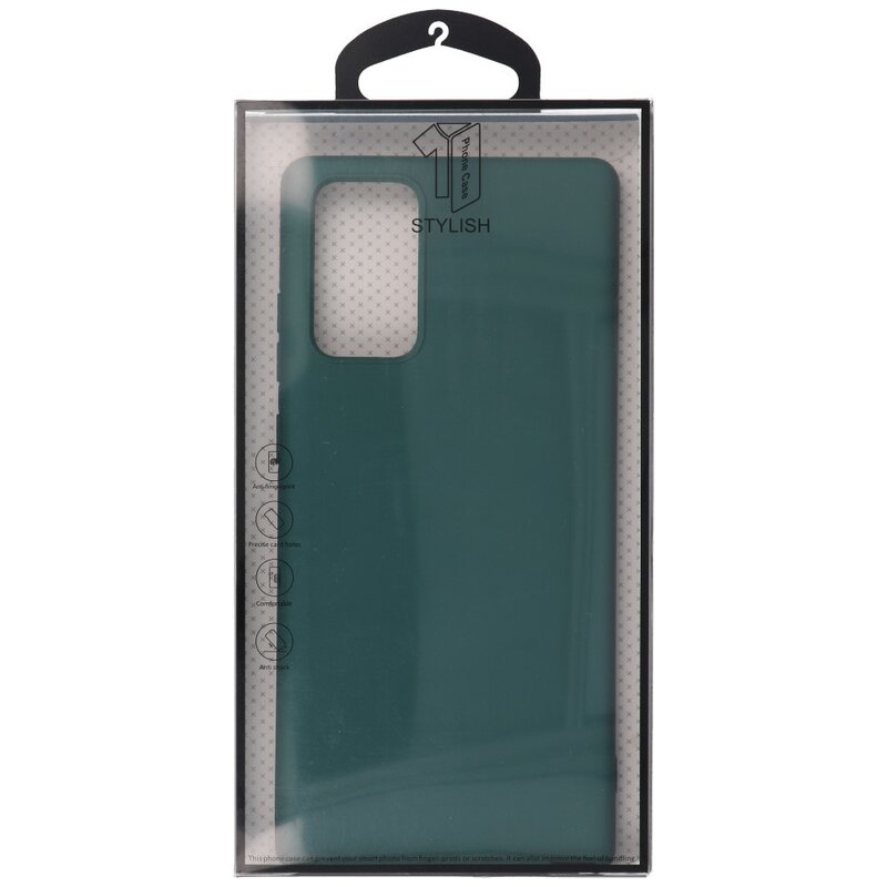 2,0 mm tyk mode farve TPU taske til Samsung Galaxy Note 20 mørkegrøn