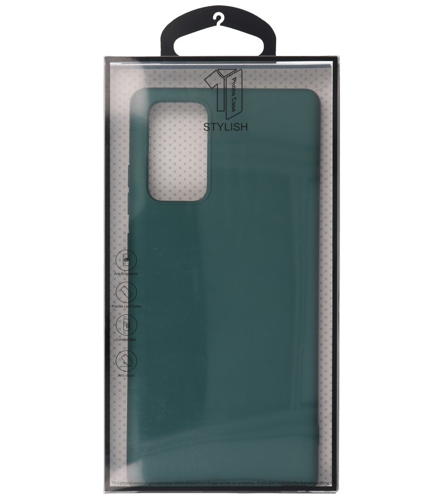 Coque en TPU couleur tendance de 2,0 mm d'épaisseur pour Samsung Galaxy Note 20 vert foncé