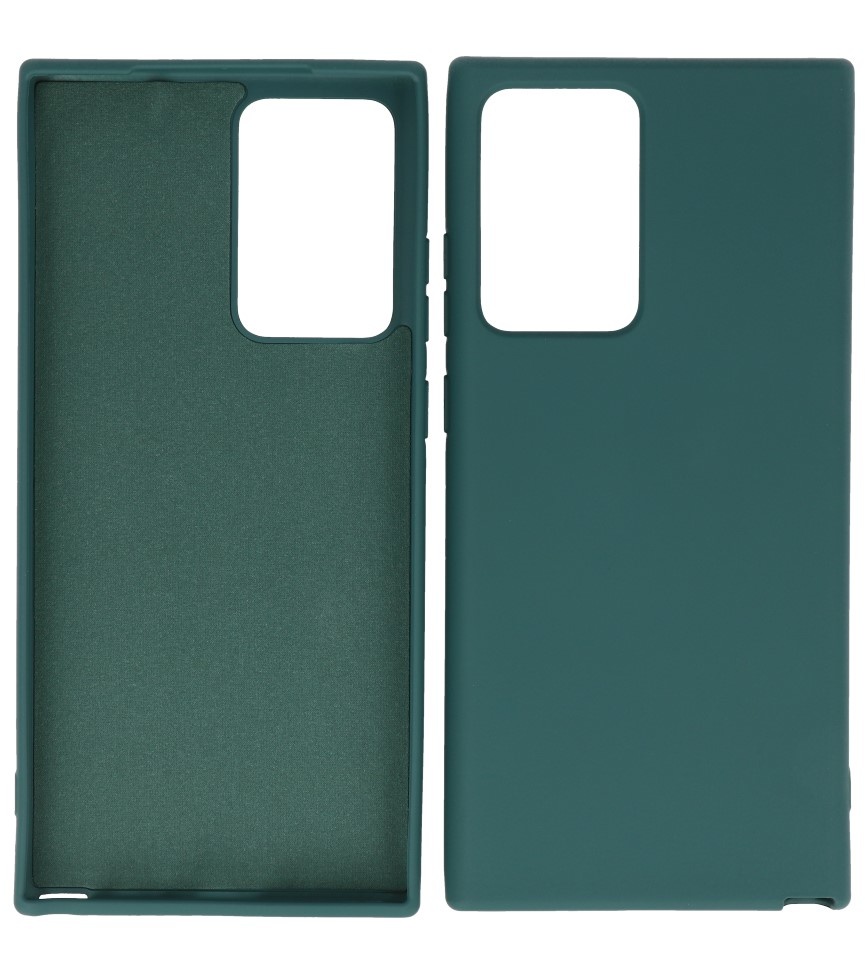 Estuche de TPU de color de moda de 2.0 mm de espesor para Samsung Galaxy Note 20 Ultra Dark Green