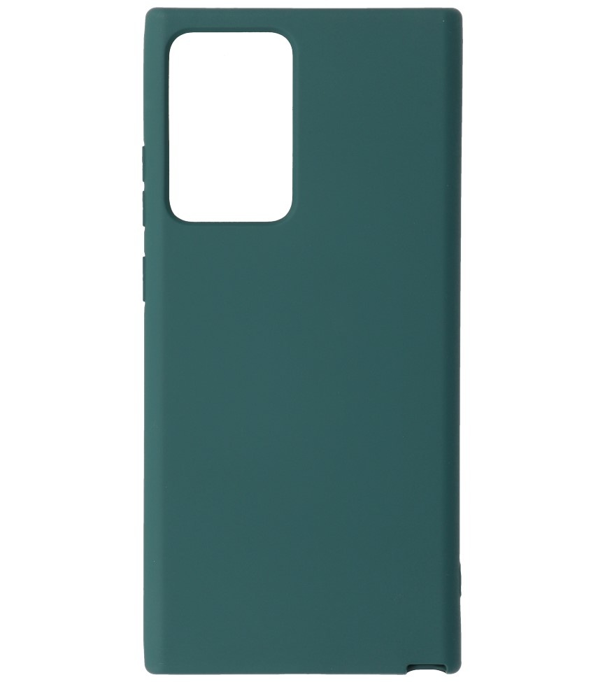 2,0 mm tyk mode farve TPU taske til Samsung Galaxy Note 20 Ultra mørkegrøn