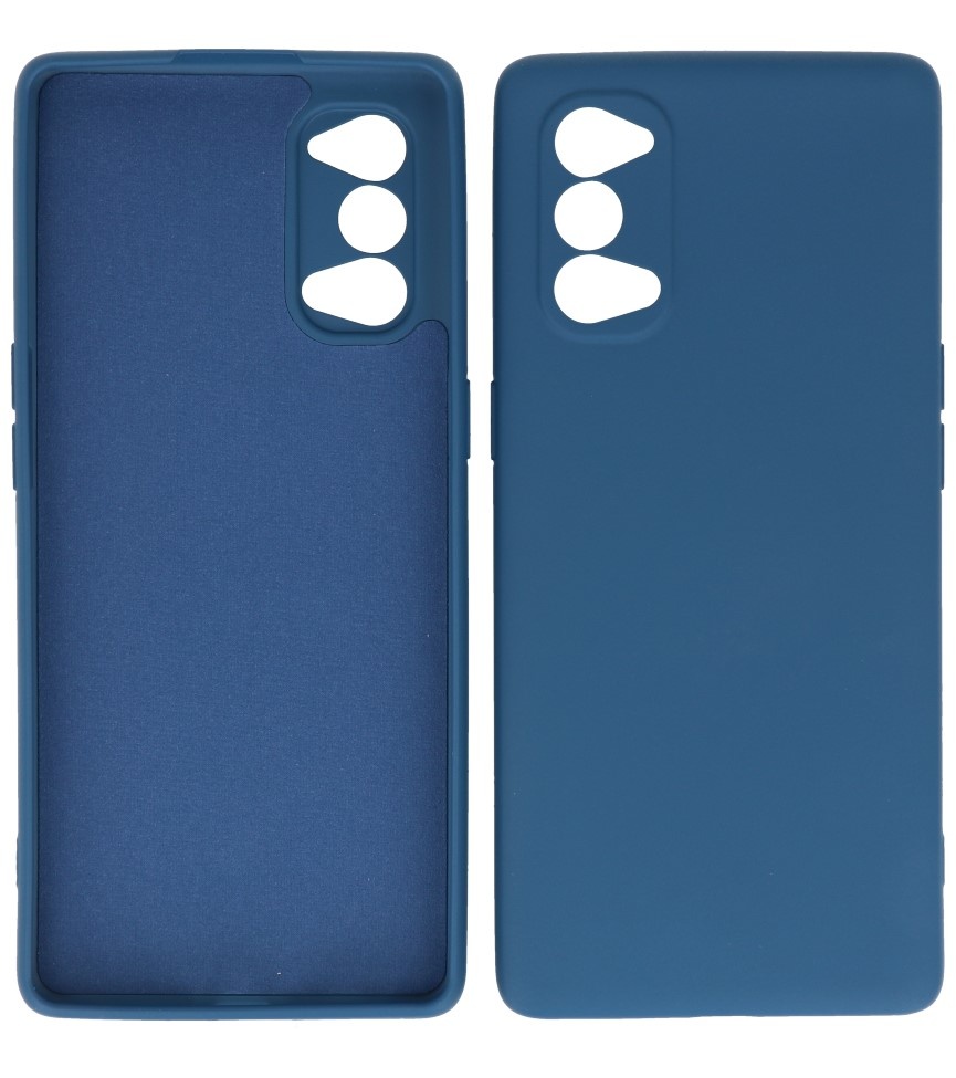 Coque en TPU couleur tendance de 2,0 mm d'épaisseur pour Oppo Reno 4 Pro 5G Navy