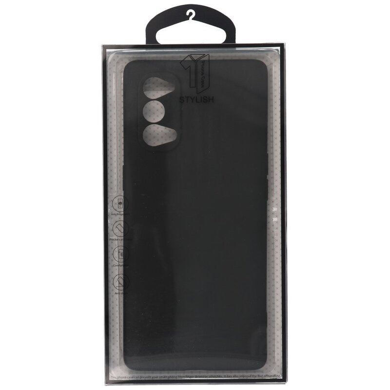 Coque en TPU couleur tendance de 2,0 mm d'épaisseur pour Oppo Reno 4 5G noir