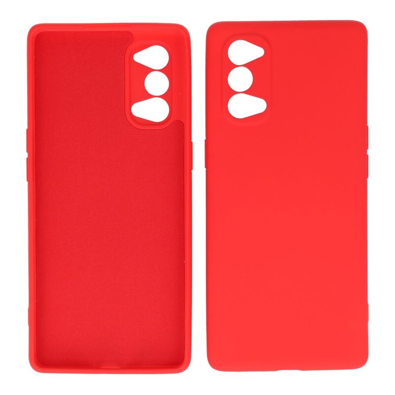 Custodia in TPU di colore moda spesso 2,0 mm per Oppo Reno 4 5G rosso