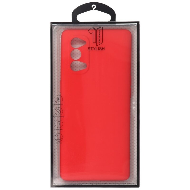 Custodia in TPU di colore moda spesso 2,0 mm per Oppo Reno 4 5G rosso
