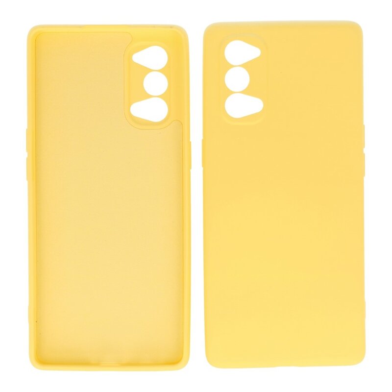 Custodia in TPU di colore moda spesso 2,0 mm per Oppo Reno 4 5G giallo
