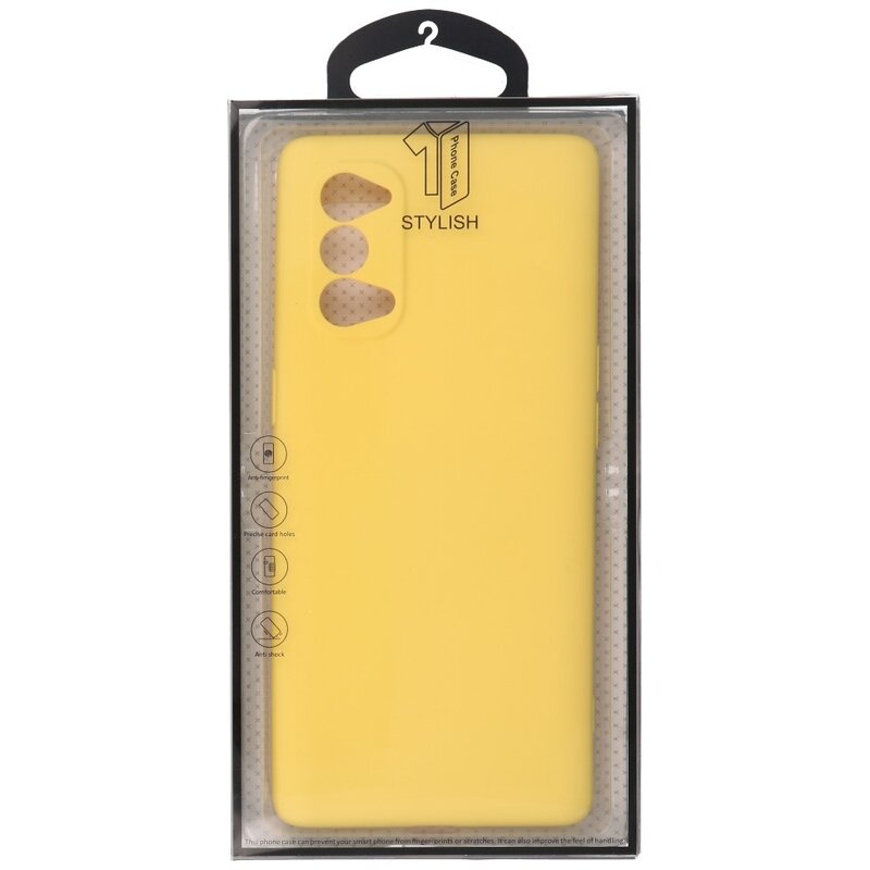 Custodia in TPU di colore moda spesso 2,0 mm per Oppo Reno 4 5G giallo