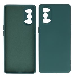 Custodia in TPU di colore moda spesso 2,0 mm Oppo Reno 4 5G verde scuro