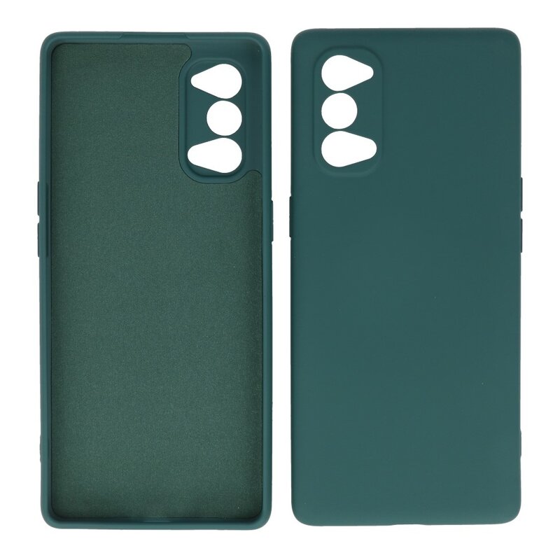 Custodia in TPU di colore moda spesso 2,0 mm per Oppo Reno 4 5G verde scuro