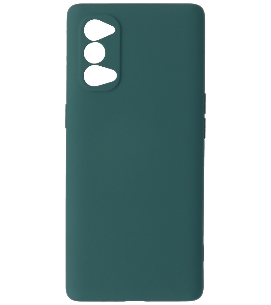 Boîtier en TPU couleur tendance de 2,0 mm d'épaisseur pour Oppo Reno 4 5G vert foncé