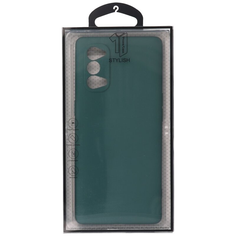 Custodia in TPU di colore moda spesso 2,0 mm per Oppo Reno 4 5G verde scuro