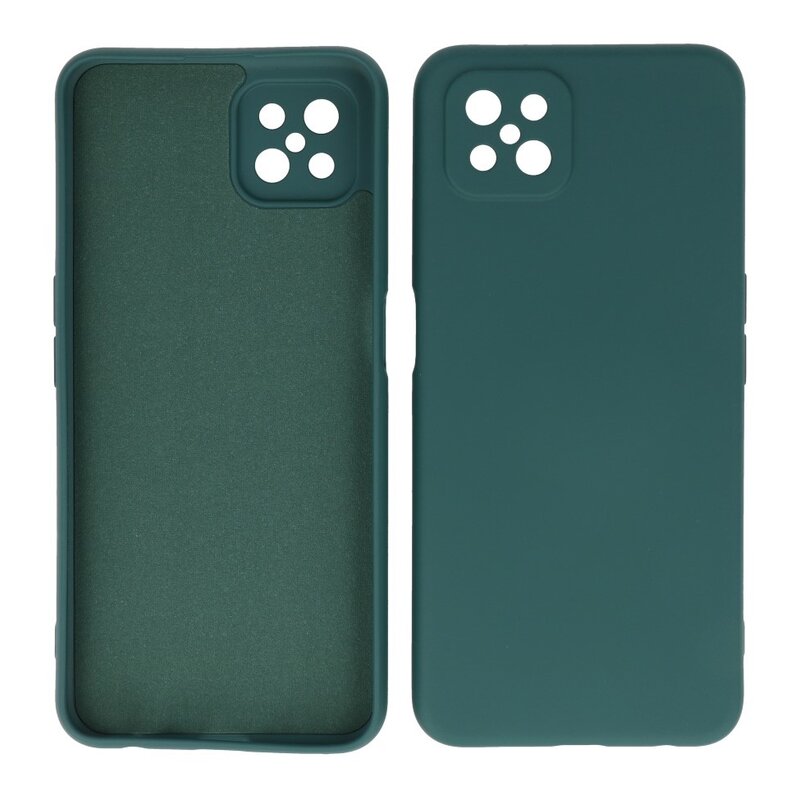 2,0 mm tyk mode farve TPU taske til Oppo Reno 4 Z - A92s mørkegrøn